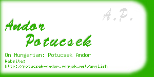 andor potucsek business card